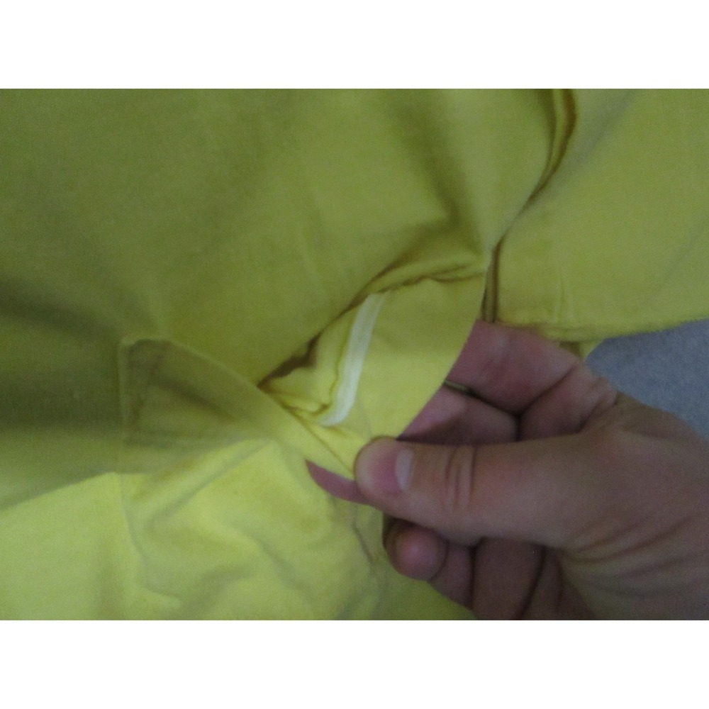 Vintage Selvedge Pocket Shirt‎ Mens M Yellow Vibrant Single Stitch 90s Boxy Fit - Picture 3 of 9